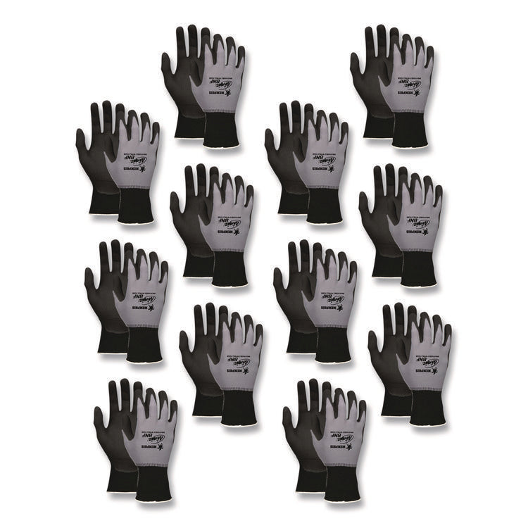 Ninja Nitrile Coating Nylon/spandex Gloves, Black/gray, Small, Dozen