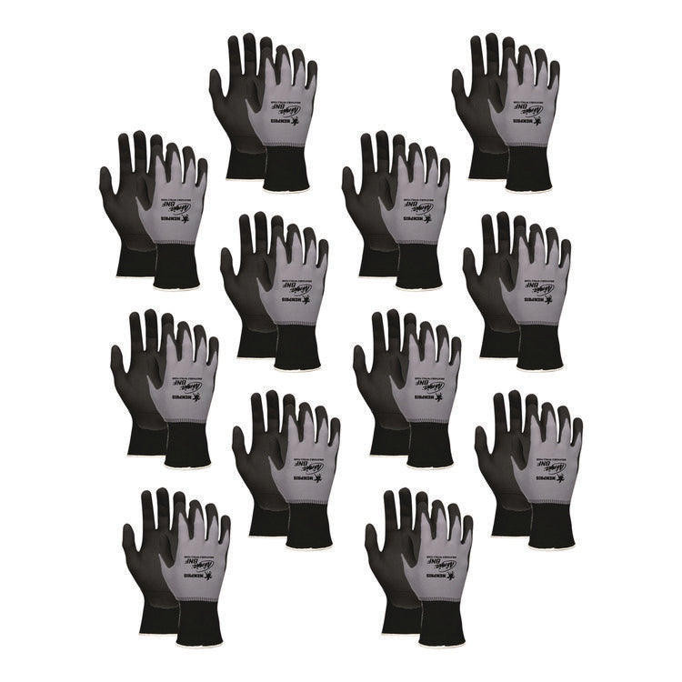 Ninja Nitrile Coating Nylon/spandex Gloves, Black/gray, X-Large, Dozen