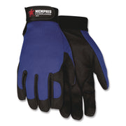 Clarino Synthetic Leather Palm Mechanics Gloves, Blue/black, X-Large
