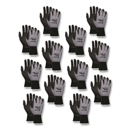 Ninja Nitrile Coating Nylon/spandex Gloves, Black/gray, Large, Dozen