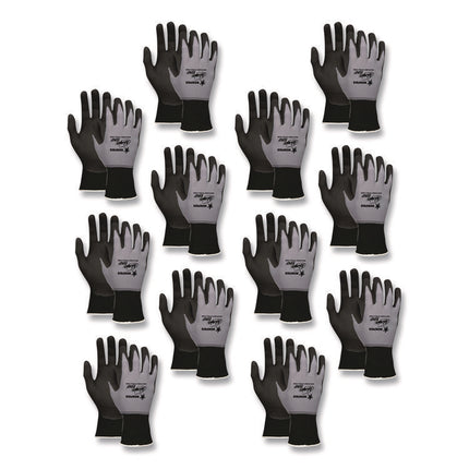 Ninja Nitrile Coating Nylon/spandex Gloves, Black/gray, Medium, Dozen