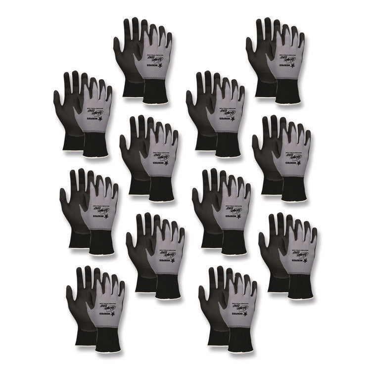 Ninja Nitrile Coating Nylon/spandex Gloves, Black/gray, Medium, Dozen