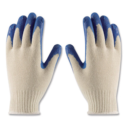 Seamless Knit Cotton/Polyester Gloves, Regular Grade, X-Large, Natural/Blue, 12 Pairs
