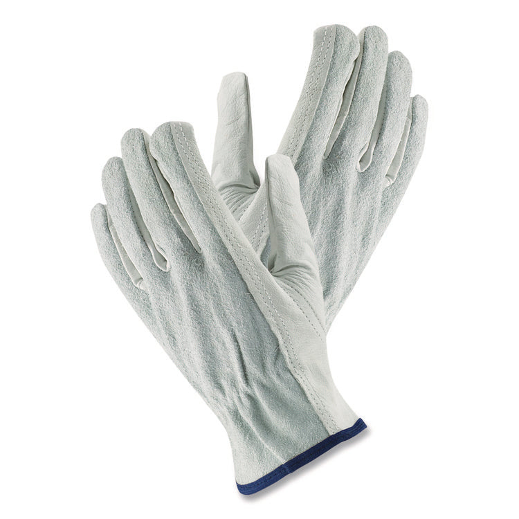 Top-Grain Leather Drivers Gloves With Shoulder-Split Cowhide Leather Back, Medium, Gray