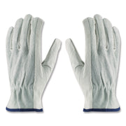 Top-Grain Leather Drivers Gloves With Shoulder-Split Cowhide Leather Back, Medium, Gray