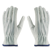 Top-Grain Leather Drivers Gloves With Shoulder-Split Cowhide Leather Back, Small, Gray