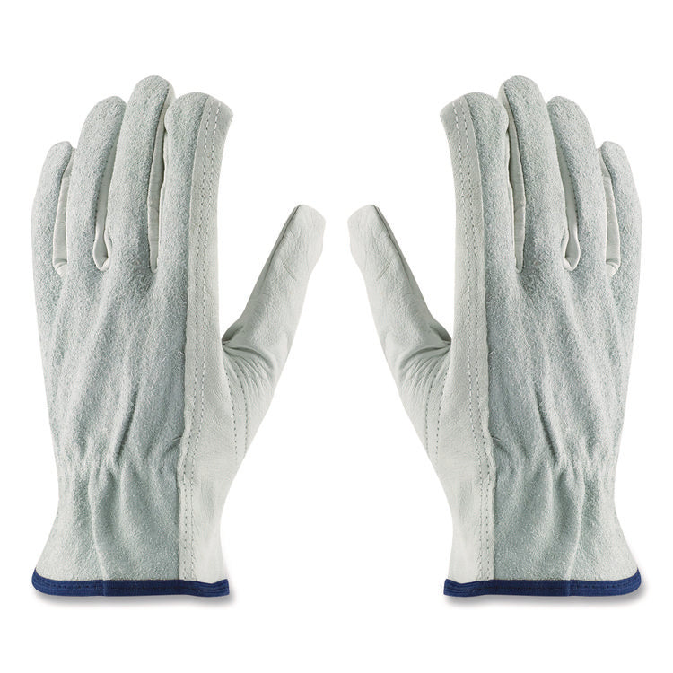 Top-Grain Leather Drivers Gloves With Shoulder-Split Cowhide Leather Back, Small, Gray