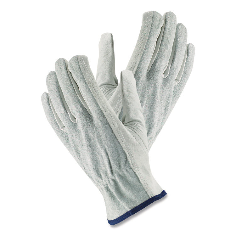 Top-Grain Leather Drivers Gloves With Shoulder-Split Cowhide Leather Back, X-Large, Gray