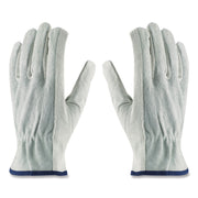 Top-Grain Leather Drivers Gloves With Shoulder-Split Cowhide Leather Back, X-Large, Gray