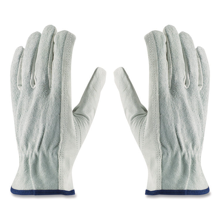 Top-Grain Leather Drivers Gloves With Shoulder-Split Cowhide Leather Back, X-Large, Gray
