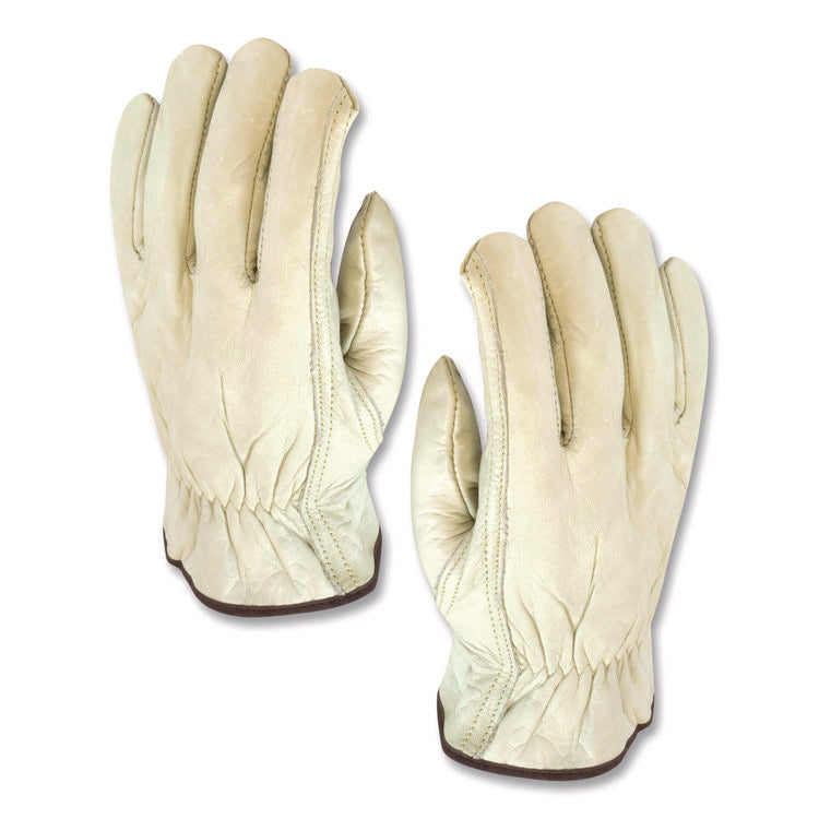 Economy Grade Top-Grain Cowhide Leather Drivers Gloves, Medium, Tan