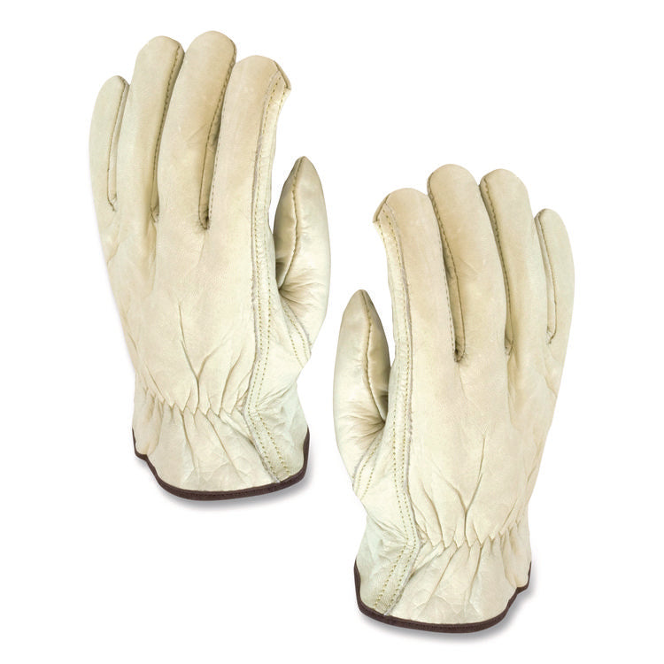 Economy Grade Top-Grain Cowhide Leather Drivers Gloves, Small, Tan