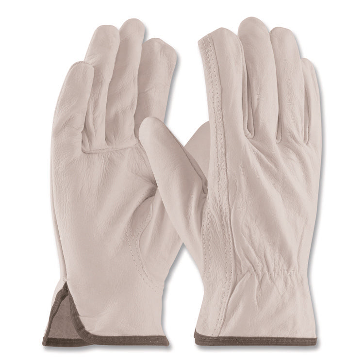 Top-Grain Pigskin Leather Drivers Gloves, Economy Grade, Medium, Gray