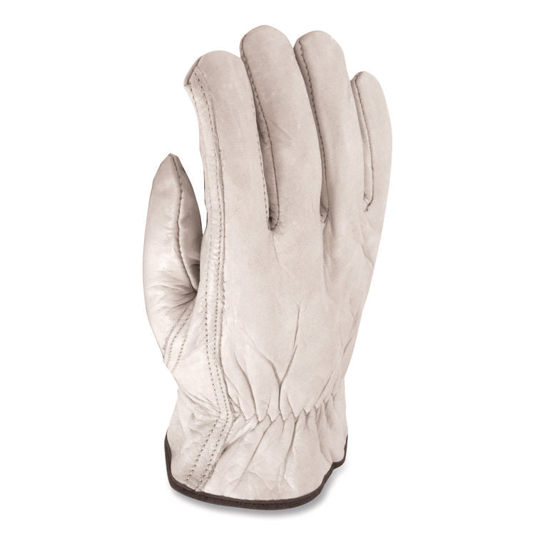 Top-Grain Pigskin Leather Drivers Gloves, Economy Grade, Medium, Gray