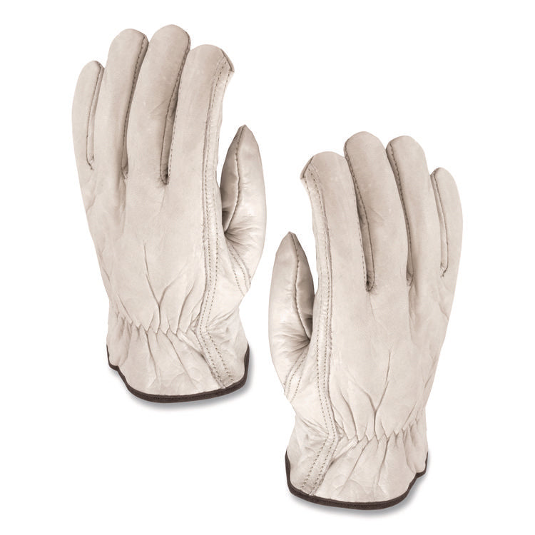Top-Grain Pigskin Leather Drivers Gloves, Economy Grade, X-Large, Gray