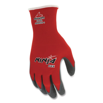 Ninja Flex Latex Coated Palm Gloves N9680, Medium, Red/Gray, Dozen