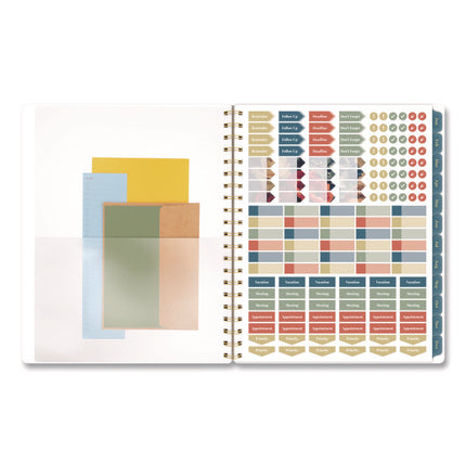 Midnight Garden Weekly/Monthly Planner, 11 x 8.5, Floral Artwork, Black/Pink/Green Cover, 12-Month (Jan-Dec): 2026