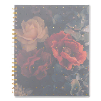 Midnight Garden Weekly/Monthly Planner, 11 x 8.5, Floral Artwork, Black/Pink/Green Cover, 12-Month (Jan-Dec): 2026