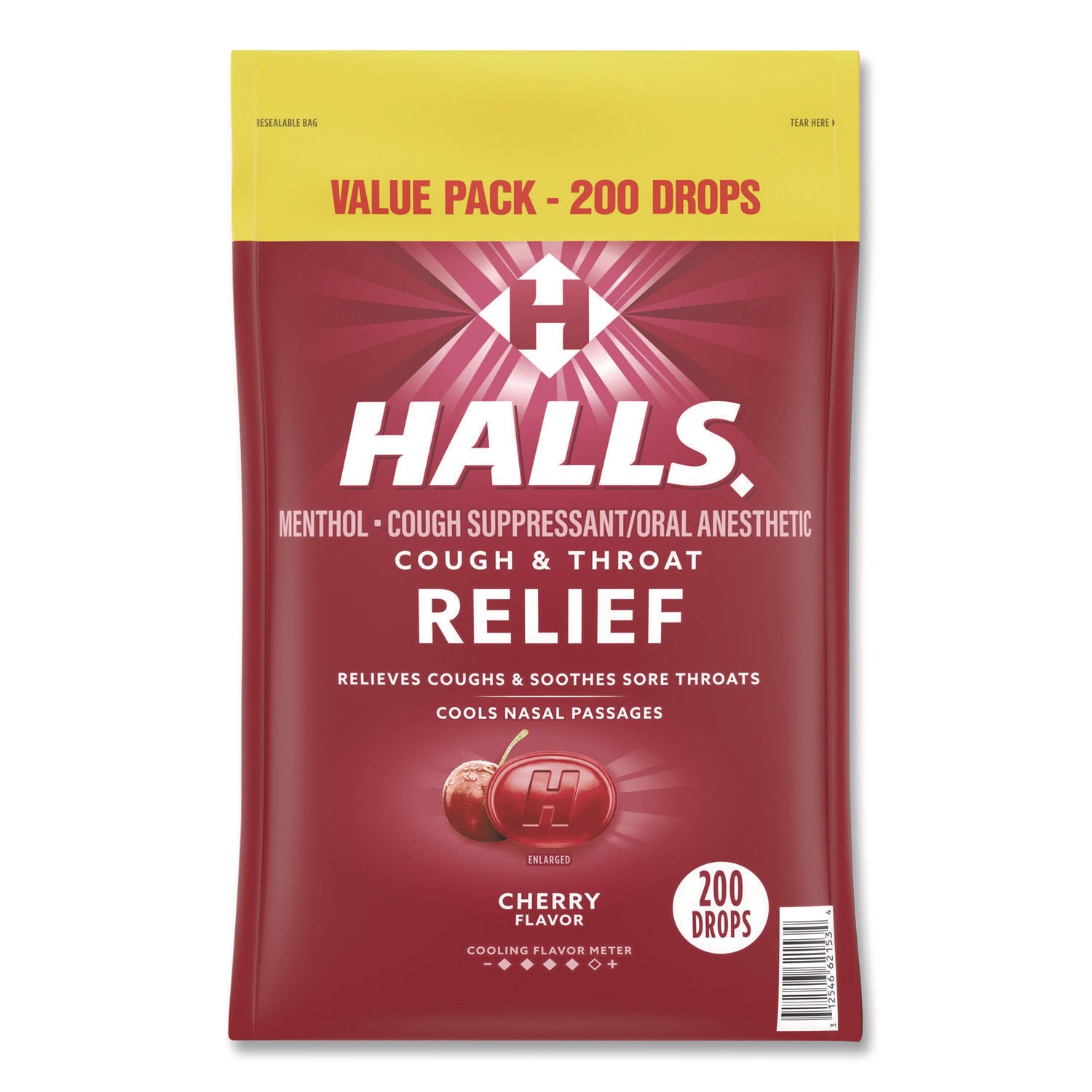 Relief Cough Drops - Value Size, Cherry, 200/Pack