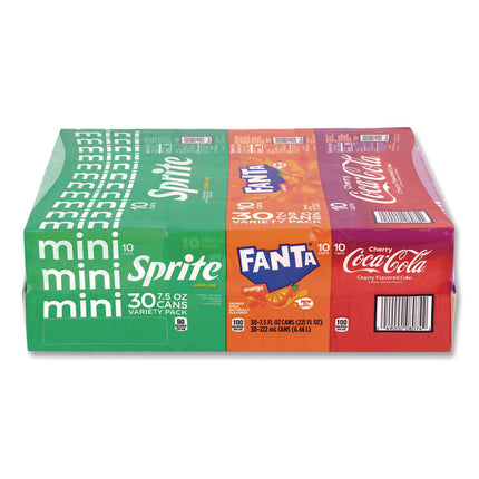 Soda Mini Variety and Cheez-It Combo Pack, (30) 7.5 oz Cans Assorted Flavors, (45) 1.5 oz Pouch Original Cheez-It/Bundle