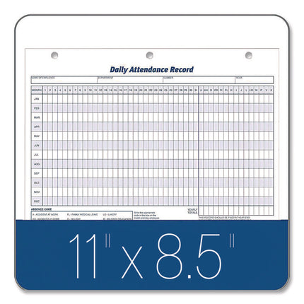 Attendance Records, One Part (No Copies), 11 x 8.5, 50 Forms Total