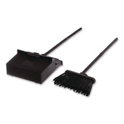 Duo-Pan Upright Dust Pan and Broom, 11.8 x 36, 24.5" Handle, Plastic, Black