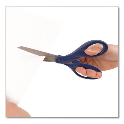 Titanium Bonded Scissors, 8" Long, 3.5" Cut Length, Straight Navy Handle