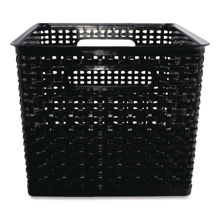Plastic Weave Bin, Large, 13.5" X 10.5" X 8.75", Black