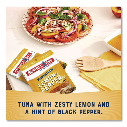 Ready To Enjoy Seasoned Tuna, Lemon And Pepper, 2.5 Oz Pouch, 12/carton