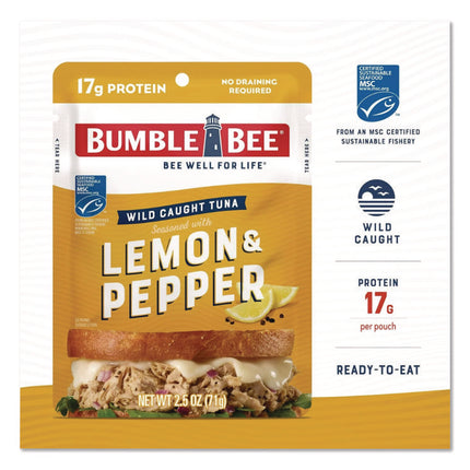 Ready To Enjoy Seasoned Tuna, Lemon And Pepper, 2.5 Oz Pouch, 12/carton