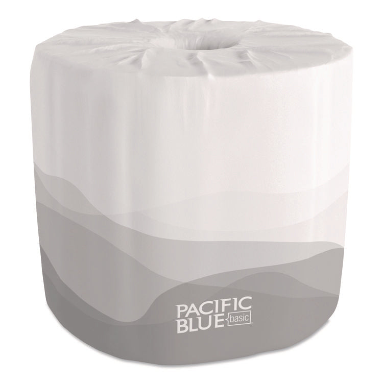 Pacific Blue Basic Embossed Bathroom Tissue, Septic Safe, 2-Ply, White, 550/roll, 80 Rolls/carton