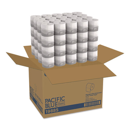 Pacific Blue Basic Embossed Bathroom Tissue, Septic Safe, 2-Ply, White, 550/roll, 80 Rolls/carton
