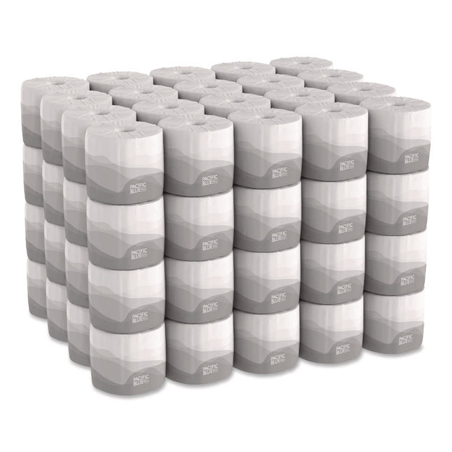 Pacific Blue Basic Embossed Bathroom Tissue, Septic Safe, 1-Ply, White, 550/roll, 80 Rolls/carton