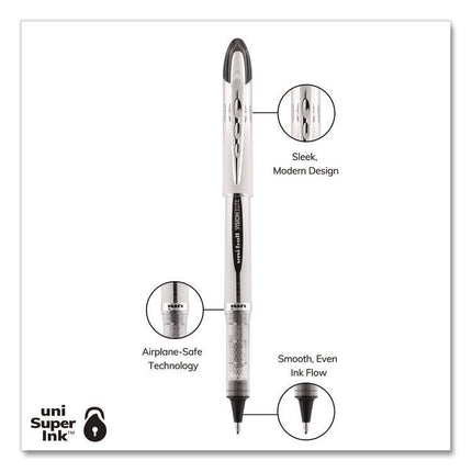 Refill For Vision Elite Roller Ball Pens, Bold Conical Tip, Black Ink, 2/pack