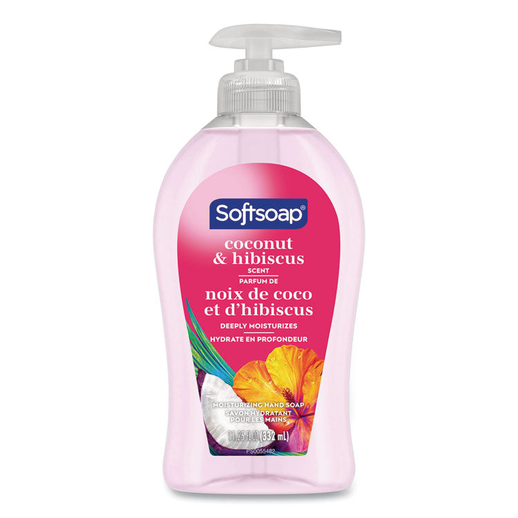Liquid Hand Soap Pumps, Coconut and Hibiscus Scent, 11.25 oz, 6/Carton