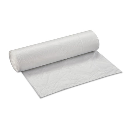 High-Density Commercial Can Liner Value Pack, 45 gal, 12 mic, 40" x 46", Clear, Interleaved Roll, 25 Bags/Roll, 10 Rolls/CT