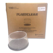 Bakery Containers, 8" Cake, 9.7" Diameter x 5" h, Black/Clear, 100/Carton