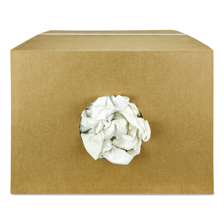 Sweatshirt Rags, Unscented, White, 8/lb, 25 lb/Carton