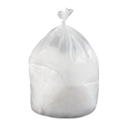 High-Density Commercial Can Liner Value Pack, 60 gal, 19 mic, 38" x 58", Clear, Interleaved Roll, 25 Bags/Roll, 6 Rolls/CT