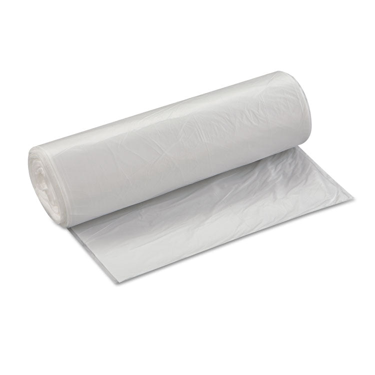High-Density Commercial Can Liner Value Pack, 33 gal, 14 mic, 33" x 39", Clear, Interleaved Roll, 25 Bags/Roll, 10 Rolls/CT