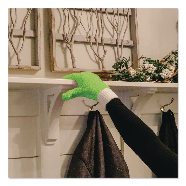 Microfiber Dusting Gloves, 2 Blue Gloves with White Cuffs, 2 Green Gloves with White Cuffs