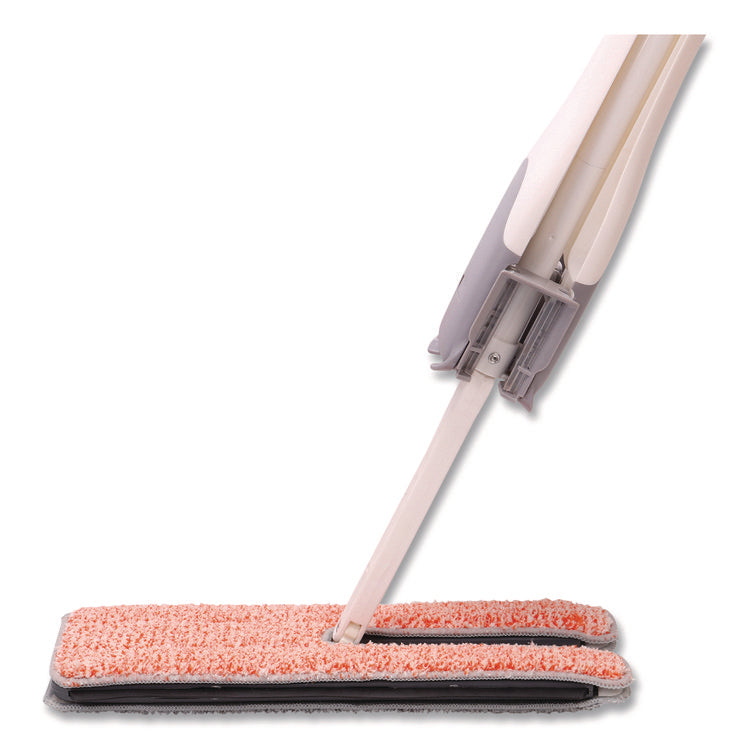4-in-1 Squeegee Mop, 4.5 x 14.5 Orange/Gray Microfiber Heads, 53" White/Orange Polyamide/Polyester Handle