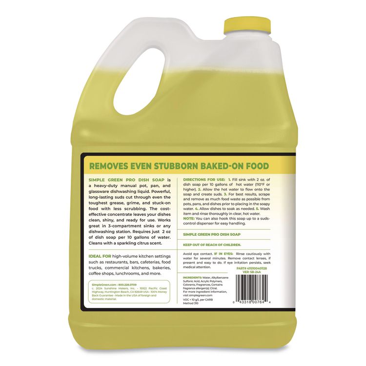 Pro Dish Soap, Sparkling Citrus Scent, 1 gal Bottle, 4/Carton