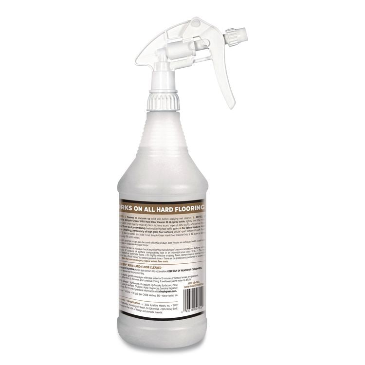 Pro Hard Floor Cleaner, Lemon Verbena Scent, 32 oz Spray Bottle, 12/Carton
