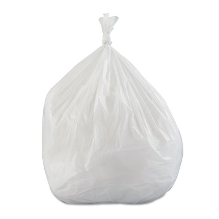 Low-Density Commercial Can Liners, 30 gal, 0.7 mil, 30" x 36", White, Interleaved Roll, 25 Bags/Roll, 8 Rolls/Carton