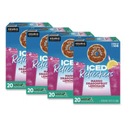 ICED Refreshers K-Cup Pods, Mango Dragonfruit Lemonade, 20/Box, 4 Boxes/Carton