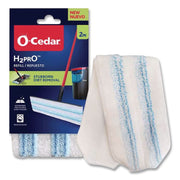 H2prO Flat Mop Head Replacement, 9.25 x 4.38, Blue/White, 2/Pack, 6 Packs/Carton