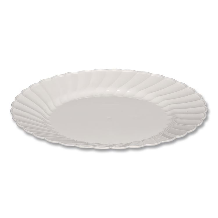 Classicware Plastic Dinnerware Plates, 9" Dia, White, 12/pack