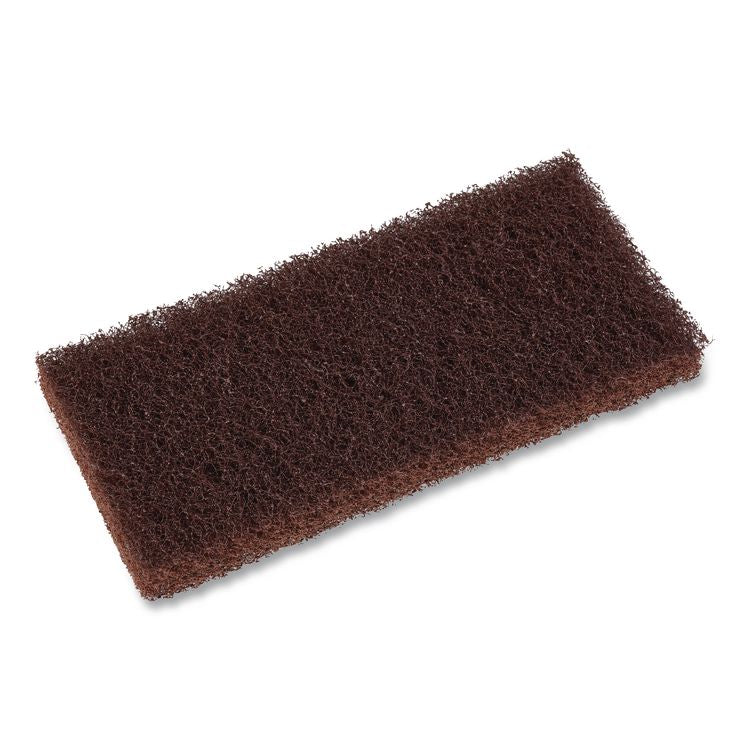 Heavy-Duty Utility Pad, 4.62 x 10, Brown, 10/Carton