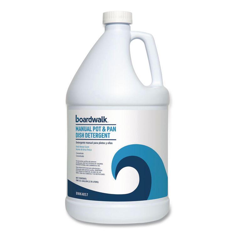 Manual Pot and Pan Dish Detergent, Fresh Breeze Scent, 1 gal Bottle, 4/Carton